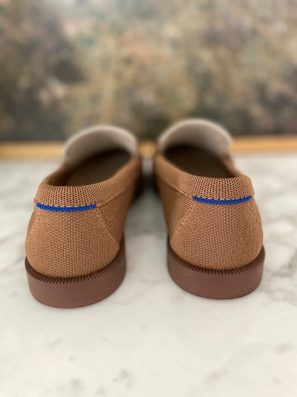 Rothy’s The Penny Loafer Cortado Brown Cream Knit Size 8.5 - Picture 4 of 10